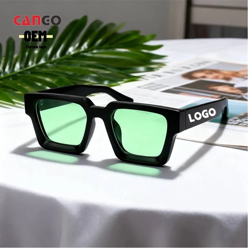 Custom Logo UV400 Men's Sunglasses Retro High Quality PC Lens Sunglasses