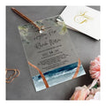 Ocean Acrylic Wedding Invitation Tropical Wedding Invitation Beach Wedding InvitationPalm Leaf Wedding Destination Island