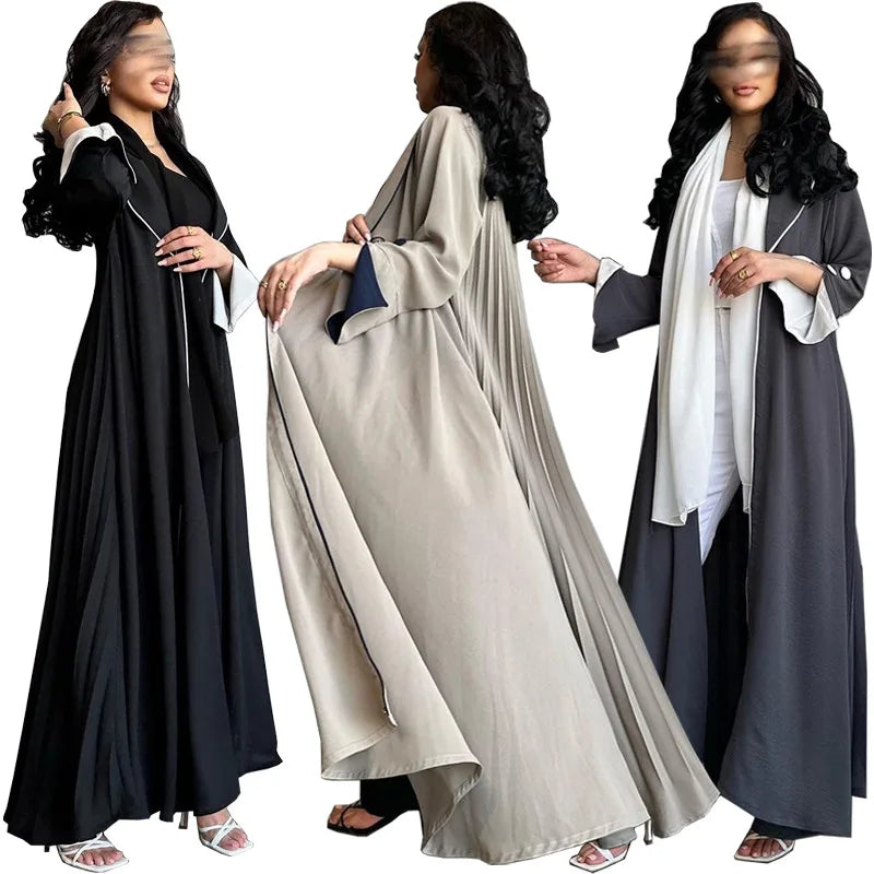 2024 Turkey EID Modest Dubai Abaya for Girl Kimono Muslim Women Dress