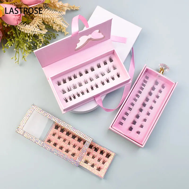 Wholesale Fluffy DIY Lash Extension Kit D Curl Natural Cluster Lashes with Private Label Pre Cut DIY Lashes Kit Eyelash Clusters