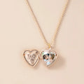 Factory Direct Sales of New Footprints love Heart Heart Can Open Picture Frame Photo Box Pendant Necklace Wholesale