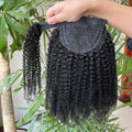 10A Grade Raw Virgin Customized Brazilian Ponytail Extension Human Hair Ponytail Afro Kinky Wrap Around