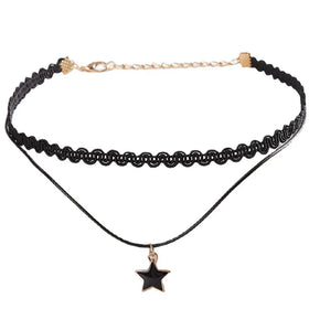 AA016537 Women Choker Necklace Gothic Necklace Lace Punk Choker Necklace