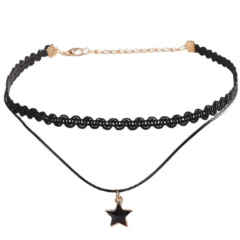 AA016537 Women Choker Necklace Gothic Necklace Lace Punk Choker Necklace
