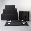 High-End Luxury Magnetic Gift Paper Box Large Foldable and Recyclable with Black and White Color Scheme Low MOQ Lid Closure