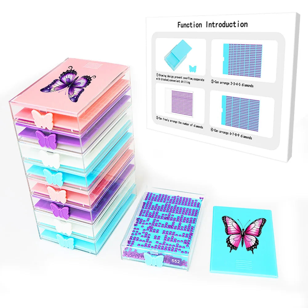 R-Tool01 4pcs Beads Sorting Plate Plastic Organizers with Logo Design Diamond Painting Storage Drawers Trays