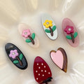 Wholesale Support ODM/OEM Cute Flower Ellipse Acetate Hair Accessory Hair Clip for Hair Decoration European Style Glitter