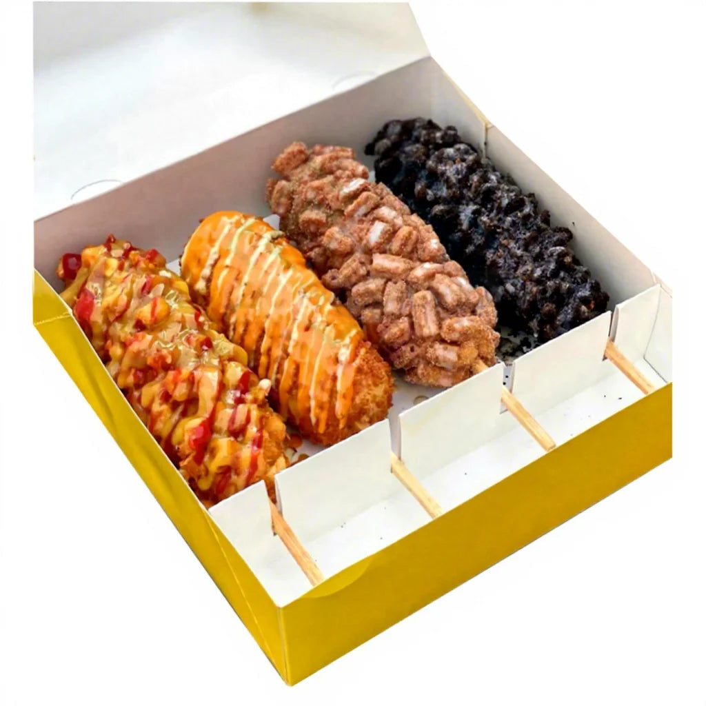 Wholesale Custom Logo Corn Dog Box Sandwich Food Paper Packaging Corn Hot Dog Box Snack Cake Box