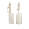 Wood Handle Natural Eco-Friendly Multi-functional White Loofah Sponge Kitchen Scrubber Brush Cup Scrub Pot Does Not Touch Oil