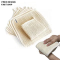 Custom Logo Clean Cloth Natural Sisal Washing Cloth Bathroom Towel Household Muli-Use Wipes Linen Hemp Cotton Cleaning Washcloth