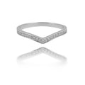 Sterling Silver Wishebone Wedding Ring Cubic Zirconia CZ Enhancer Pave Arched Curved Band for Women Engagement