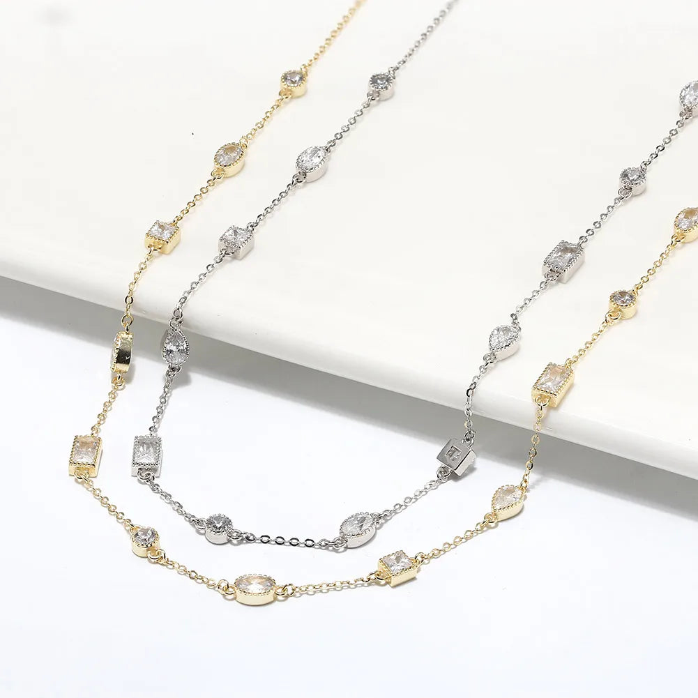 BQN02 RINNTIN Exquisite Sterling Silver 925 Pendant Custom Necklace Fashion Jewelry Necklaces Zircon Choker for Women