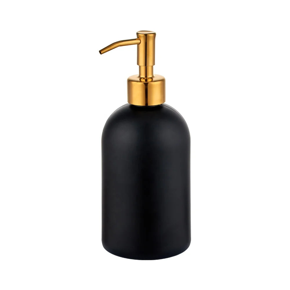 Longan 16oz 12oz Glass Pump Bottle Lotion Wholesale for Liquid Soap Dishes and Dispenser Cleaning Liquid Glass Container