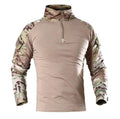 OEM ODM Camping Camo Long Sleeve 1/4 Zipper Tee With Pocket Men's Training Tee