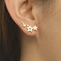 Fashion Elegant Minimalist Star Stud Earrings Gold Tiny Star Moon Stud Earrings Shining Micro Zircon Earrings for Women