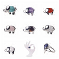 Promotional Silver Elephant Natural Stone Rings Vintage Crystal and Rhinestones Silver  Rings Tribal Accessory for Women Men