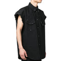 Factory Custom Cotton Black Washing Men Denim Jean Jackets Sleeveless Vest Oversized Street Wear Tank Denim Jackets
