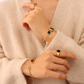 Fashion Elegance Square Design Cuff  Bangle 18k Gold Plate Triangle Cuff Bangle Atmosphere Lady Gift  Bangle