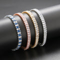Hip Hop 2.5*5mm Gold Plated Cubic Zirconia Rectangle Diamond Tennis Bracelet for Women