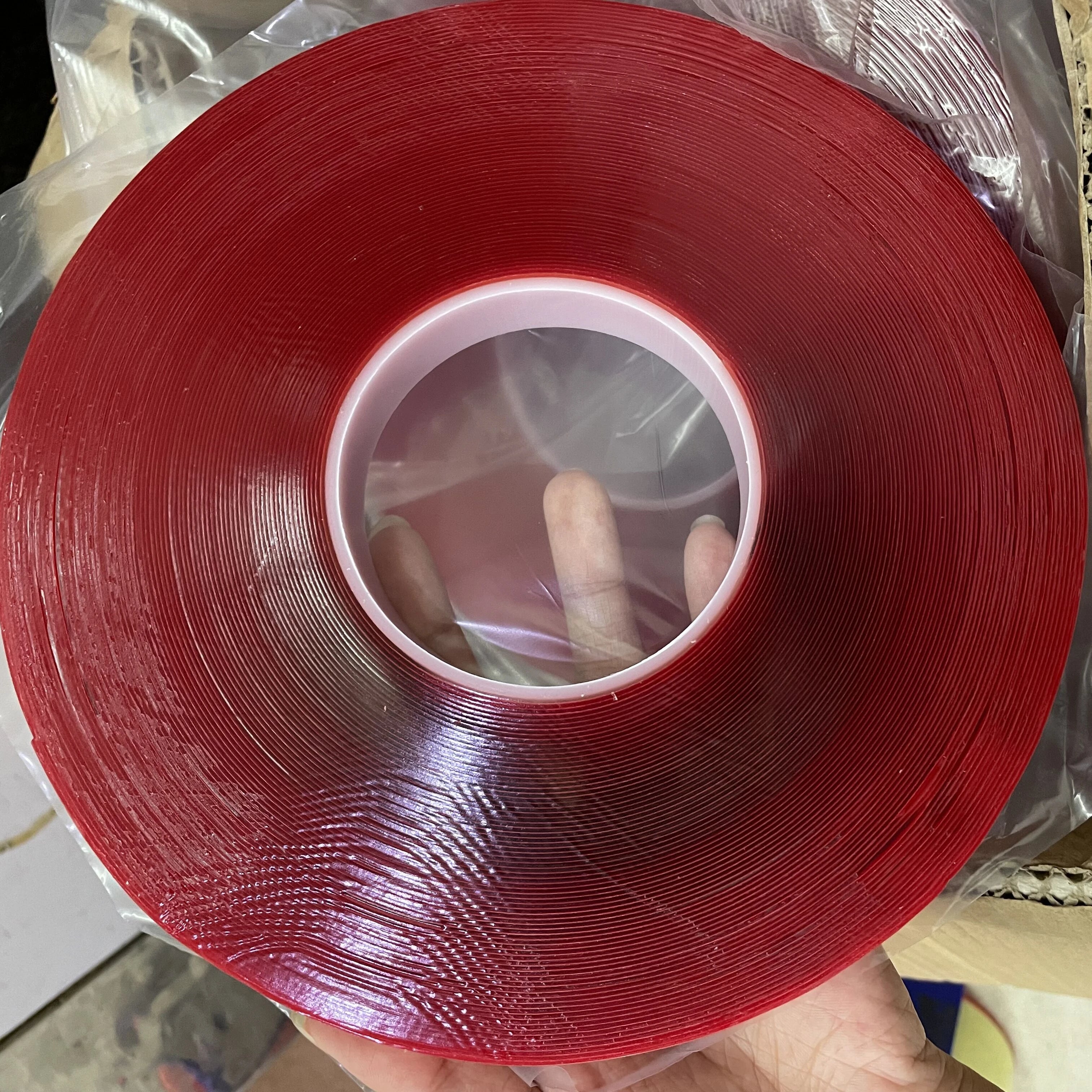 Factory Wholesaler Customized  Waterproof Red Liner Film clear Foam Acrylic Transparent Double Sided Tape