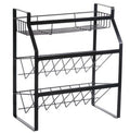 Light Duty Single-Sided Microwave Shelf Home Kitchen Display Storage Rack Hooks Superb for Home Supermarket Use Durable Metallic