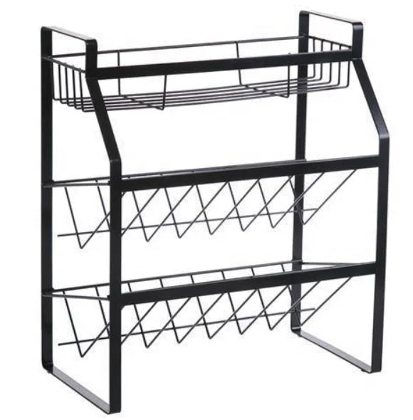 Light Duty Single-Sided Microwave Shelf Home Kitchen Display Storage Rack Hooks Superb for Home Supermarket Use Durable Metallic