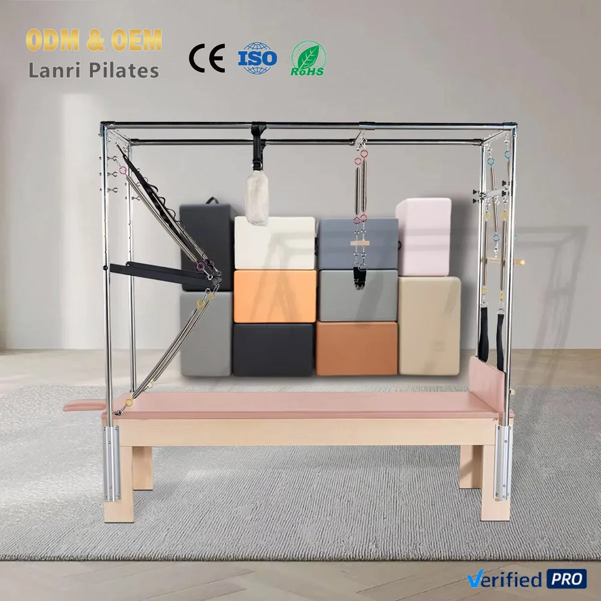 New Arrival Maple Wood Cadillac Reformer Pliates Machine High Quality Exercise Pilates Cadillac Reformer with Full Height Tower