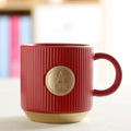 Embossed bronze cup customized LOGO ceramic mug hotel coffee mugmilk cup gift wholesale