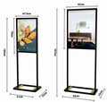 Standing Sign Holder Double Pole Floor Display Steel Sign Stand Black Aluminum Alloy Foldable Portable Poster Display