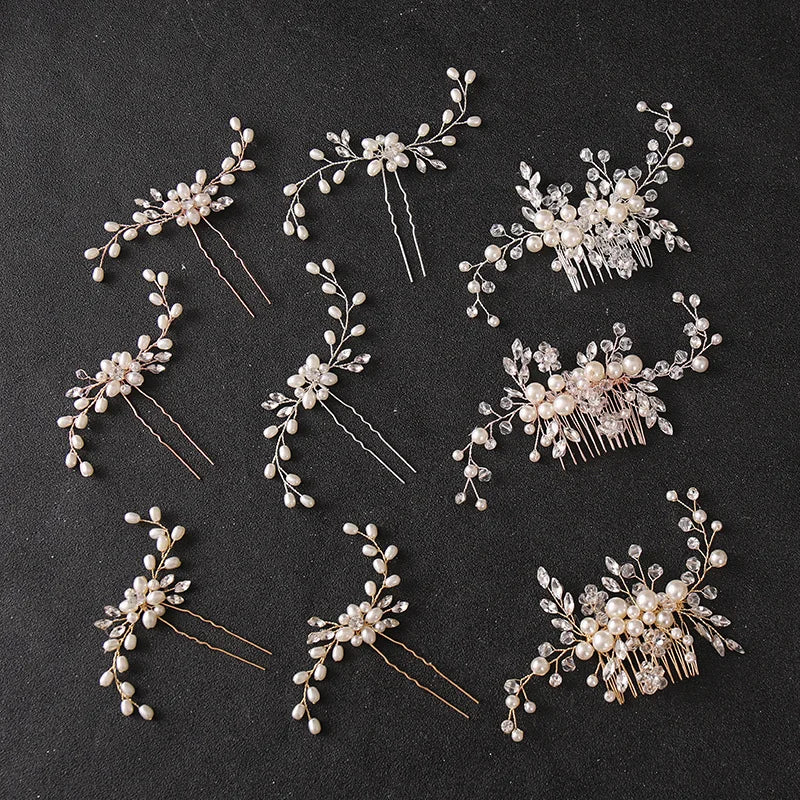 Wedding Hair Clips Hair Accessories Crystal Alloy Bridal Headpieces Women Hair Comb for Christmas Gifts