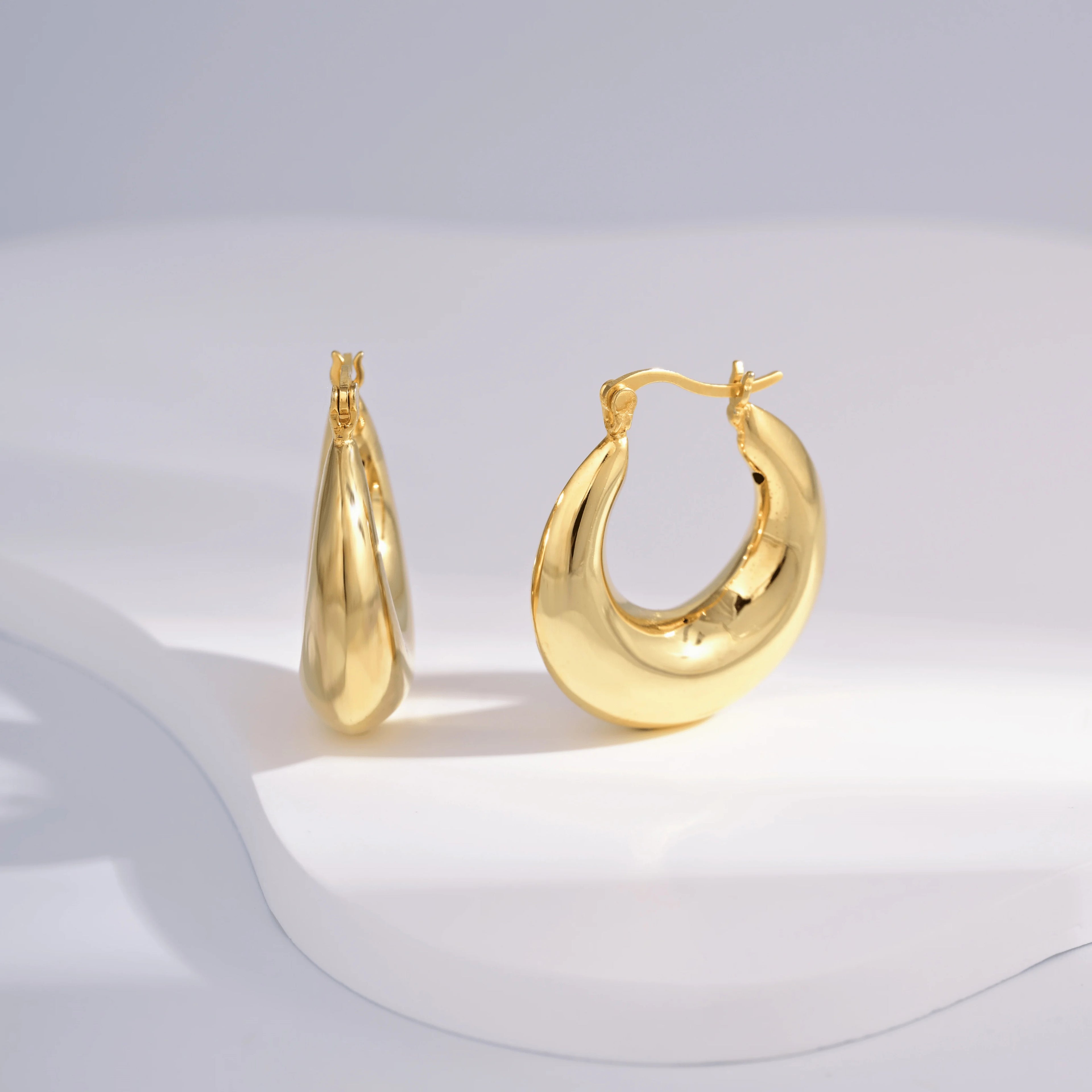 Wholesale Earrings Jewelry Gold Plated Round Plain Huggie 925 Sterling Silver Fine Jewelry Earrings