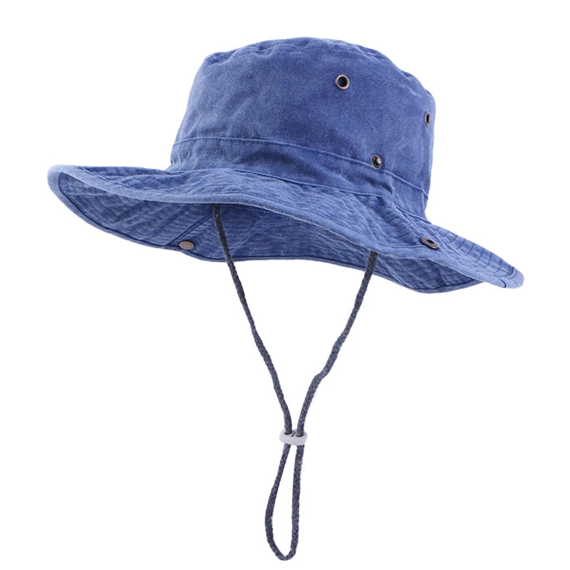 Wholesale Custom Logo Outdoor Adult Climbing Hiking Bucket Sun Travel Hat Fishing Hat Washed Cotton Boonie Hats for Women Men