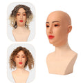 100% Silicone Realistic Artificial Full Silicone Woman Mask Costume Props for Necklace Jewelry Display and Stand Storage