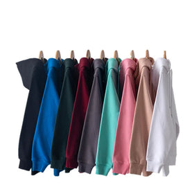 High Quality OEM Printed Logo Cotton Polyester Unisex Pullover Hoodies Solid Color French Terry Mens Pullover Hooded Sweatshirt