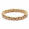 Gemnel High Quality Wholesale Silver Jewelry 18k Gold Stacking Elastic 2mm Beaded Rings