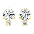 OL0961 Abiding Custom Fine Jewelry Round Cubic Zirconia Yellow 14K Gold Plated Sterling Silver Stud Earrings