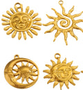 PVD 18k Gold Stainless Steel Sun Moon Charms Pendant Smile Face Necklace Pendants Trendy Charms