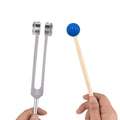 136.1HZ Aluminum Alloy Silver Tuning Fork Chakra Hammer Ball Diagnostic Tool for Sound Healing Therapy