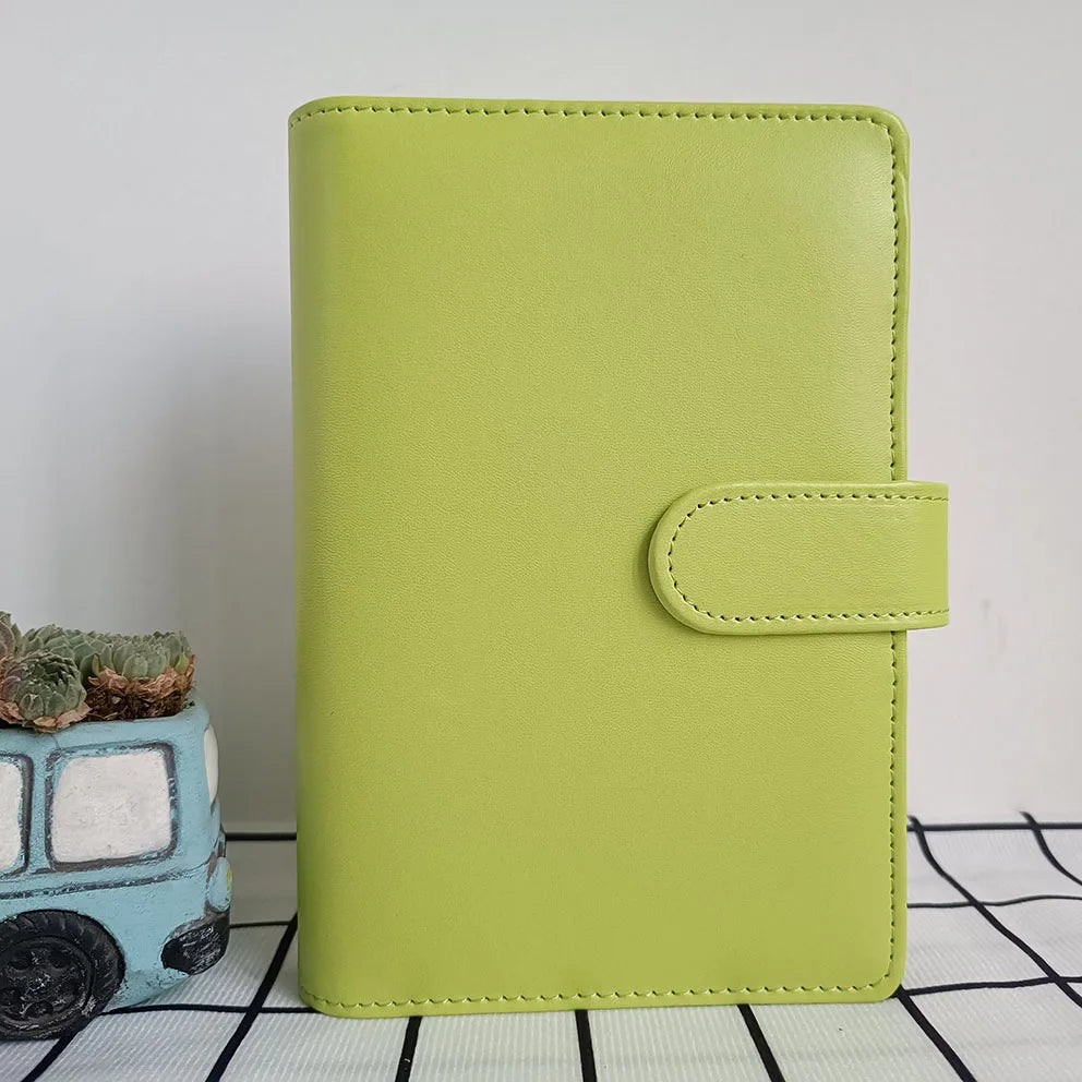 Custom A6 Pink PU Leather Rose Gold Budgeting Cash Stuffing Wallet Binder Planner Book With 10 Clear Pockets