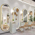 Professional Glass Salon Mirror with Anti-fog LED Light Modern Wall-Mounted for Beauty Salon Barber Shop & Home Spa