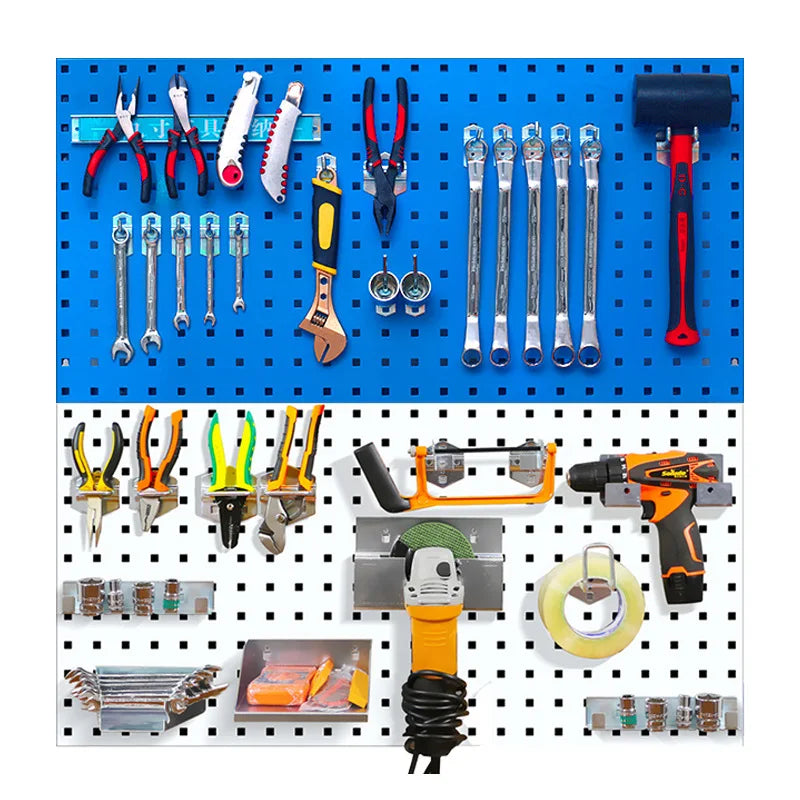 500*400mm0.8mm Heavy Duty Galvanized Steel Pegboard Wall Mounted Tool Organizer Board MegaBDM