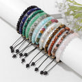 Unisex Jewelry Handmade Natural Stone Beaded Bracelet Crystal Beads Square Boho Bracelet for Women Men