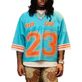 KY Homme  V NECK Drop Shoulder Oversized Streetwear Jersey Retro Jerseys Football
