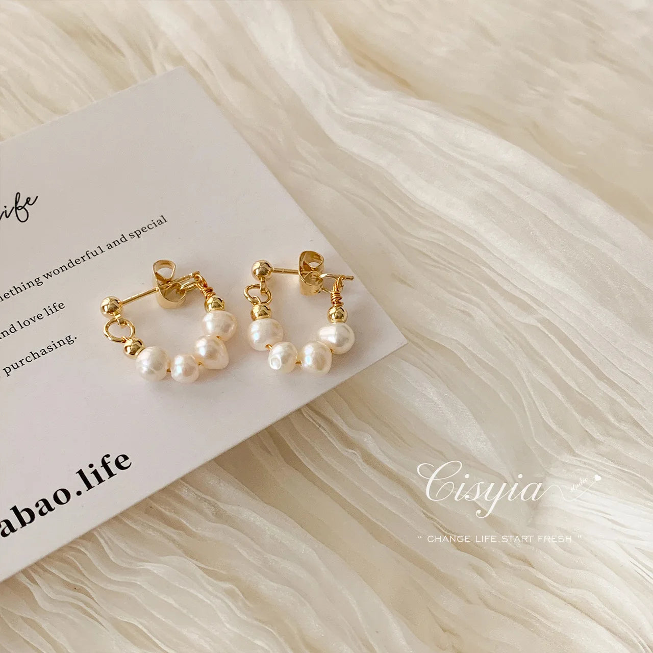 Pearl Hoop Earrings 14K Gold Plated Natural Baroque Fresh Water Pearl Hoop Earrings Jewelry Gifts for Girls Women