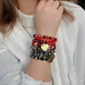 Handmade Jewelry Supplier Design Your Own Beaded Bracelet Multi Layer Elastic Beaded Bracelet Sets for Women