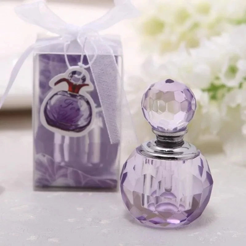 Crystal Wedding Perfume Bottle Gift Pink Purple for Guest Bomboniere Nascita Party Decorations Wedding Souvenir