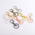 DIY Jewelry Accessories Stainless Steel Gold Lobster Clasp Electroplating Fashion Retro Three-piece Set Blank Keychain