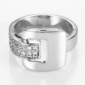 Fashion Personalized Brass Plating Platinum Buckle Inlaid Zirconia Rings Women Jewelry Factory Wholesale