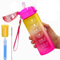 18oz Eco-Friendly Tritan Water Bottle with Time Marker and Straw for Adults Outdoor Sports Camping