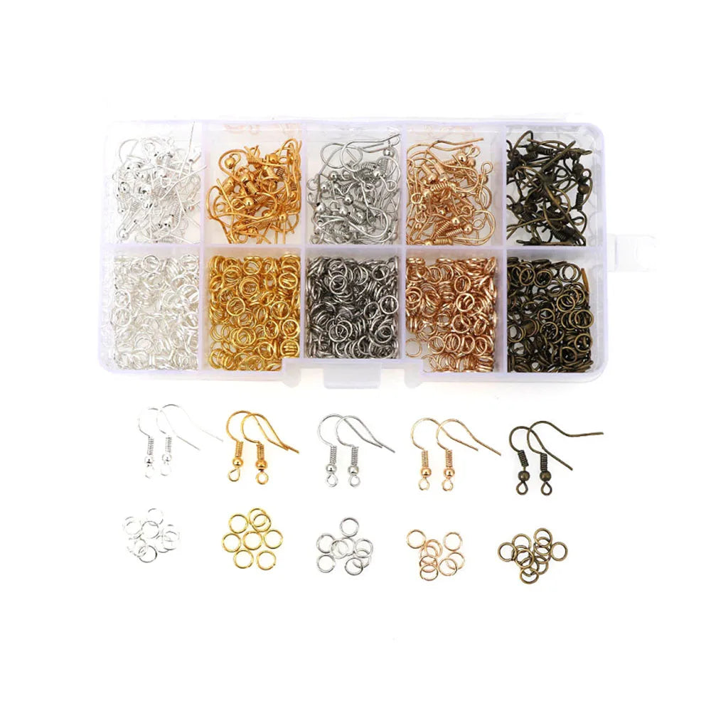 DIY Jewelry Accessories Kit Set 5mm Open Jump Rings Earring Hooks for DIY Jewelry Making Supplies